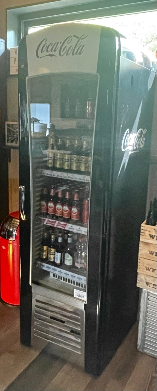 Coca Cola Koelkast - Ijskoud en goed werkend-, Witgoed en Apparatuur, Koelkasten en IJskasten, Ophalen, 200 liter of meer, 60 cm of meer