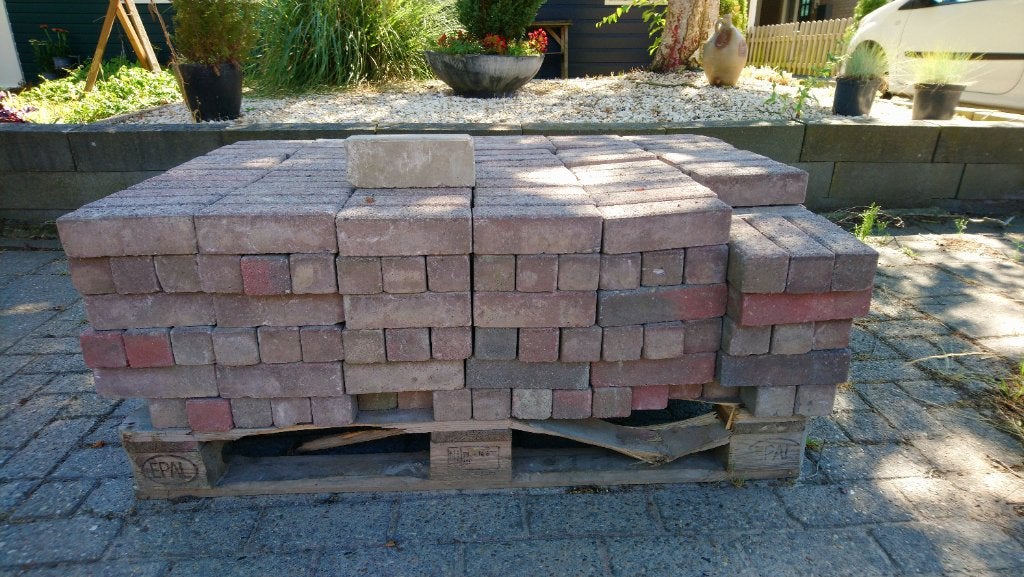 Partij betonklinkers klinkers gratis afhalen c.a. 10m2, Ophalen, Gebruikt, Klinkers, 5 tot 10 m²
