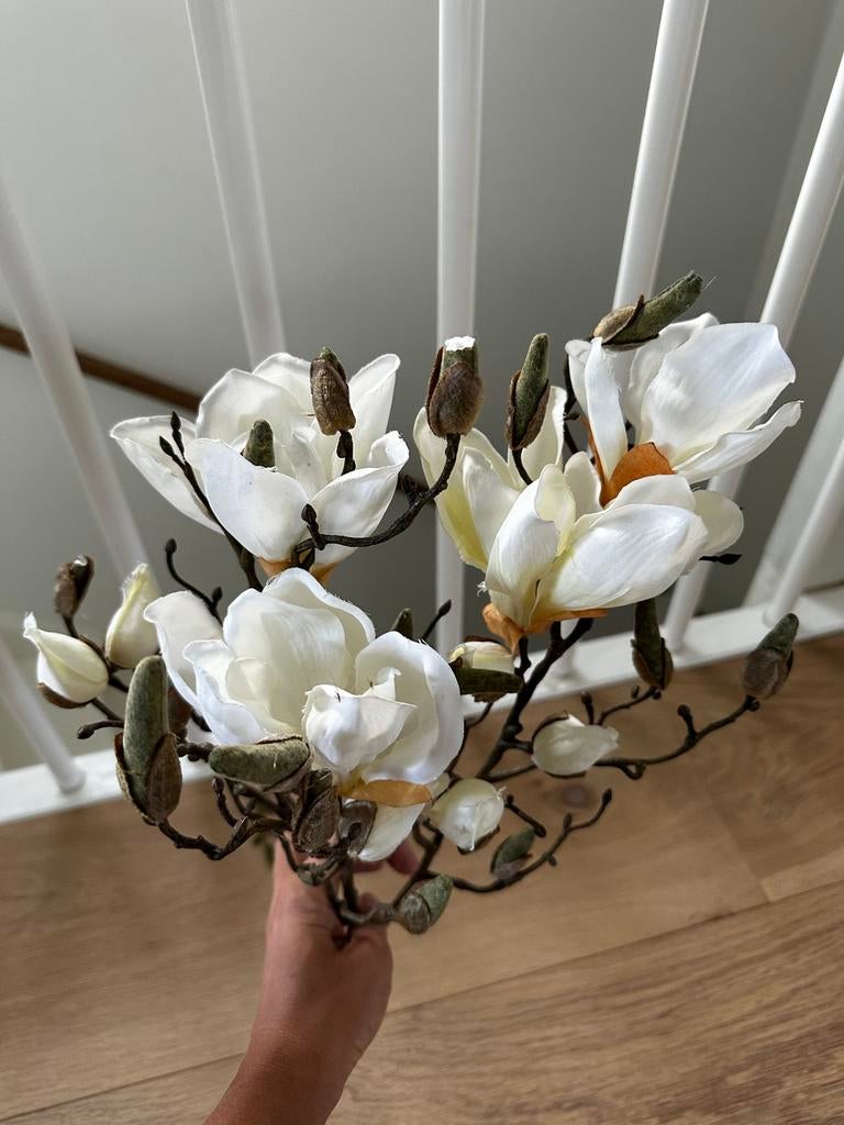 Kunstbloemen magnolia tak wit, Ophalen of Verzenden, Nieuw
