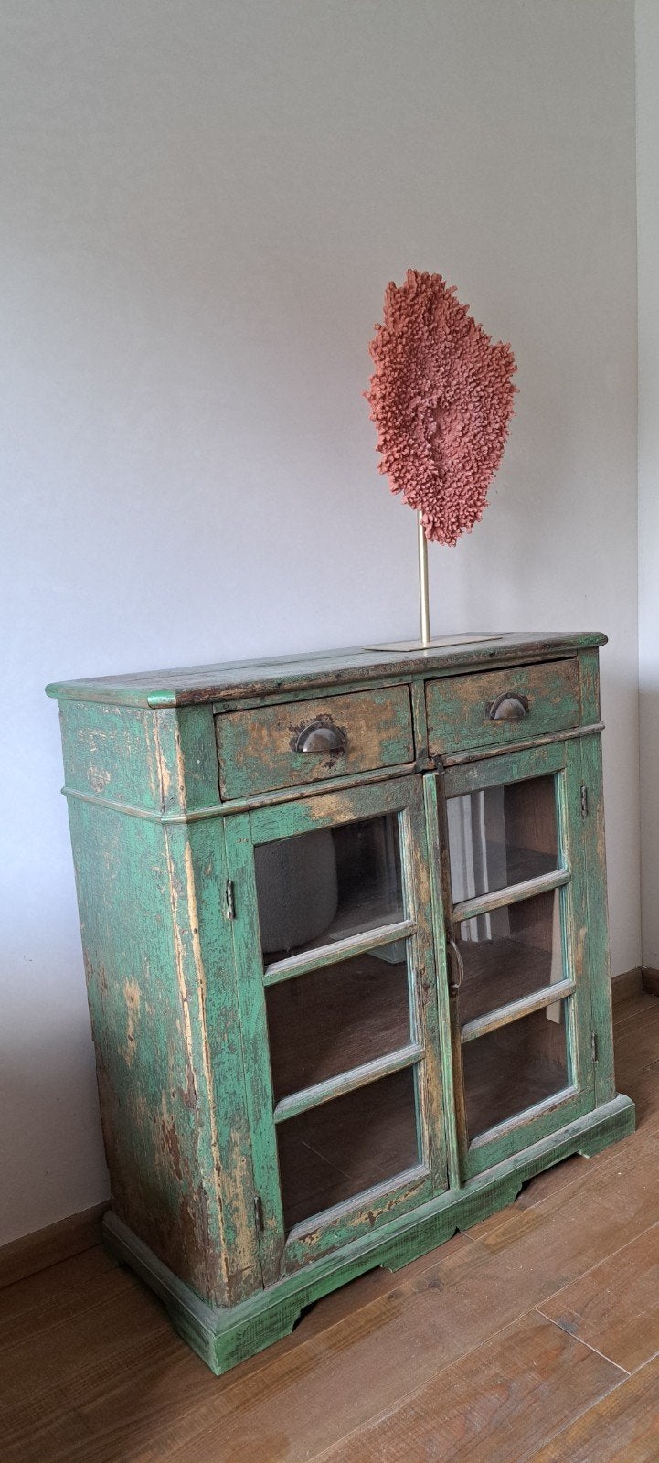 Vintage groen india sloophout kastje, Ophalen