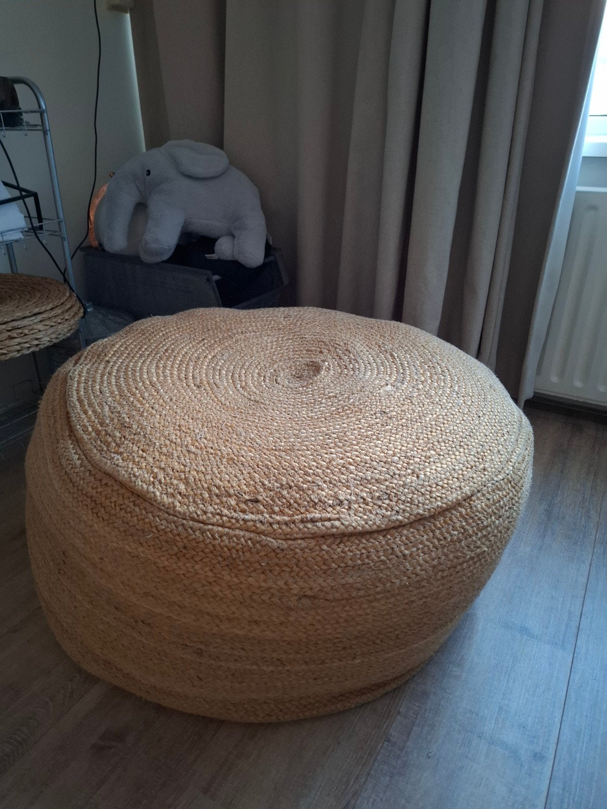 poef gevlochten, Ophalen, Rond, Minder dan 50 cm, Minder dan 50 cm