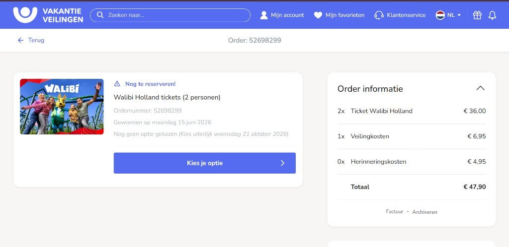 Walibi kaartjes, Niet op datum, Tickets en Kaartjes, Twee personen
