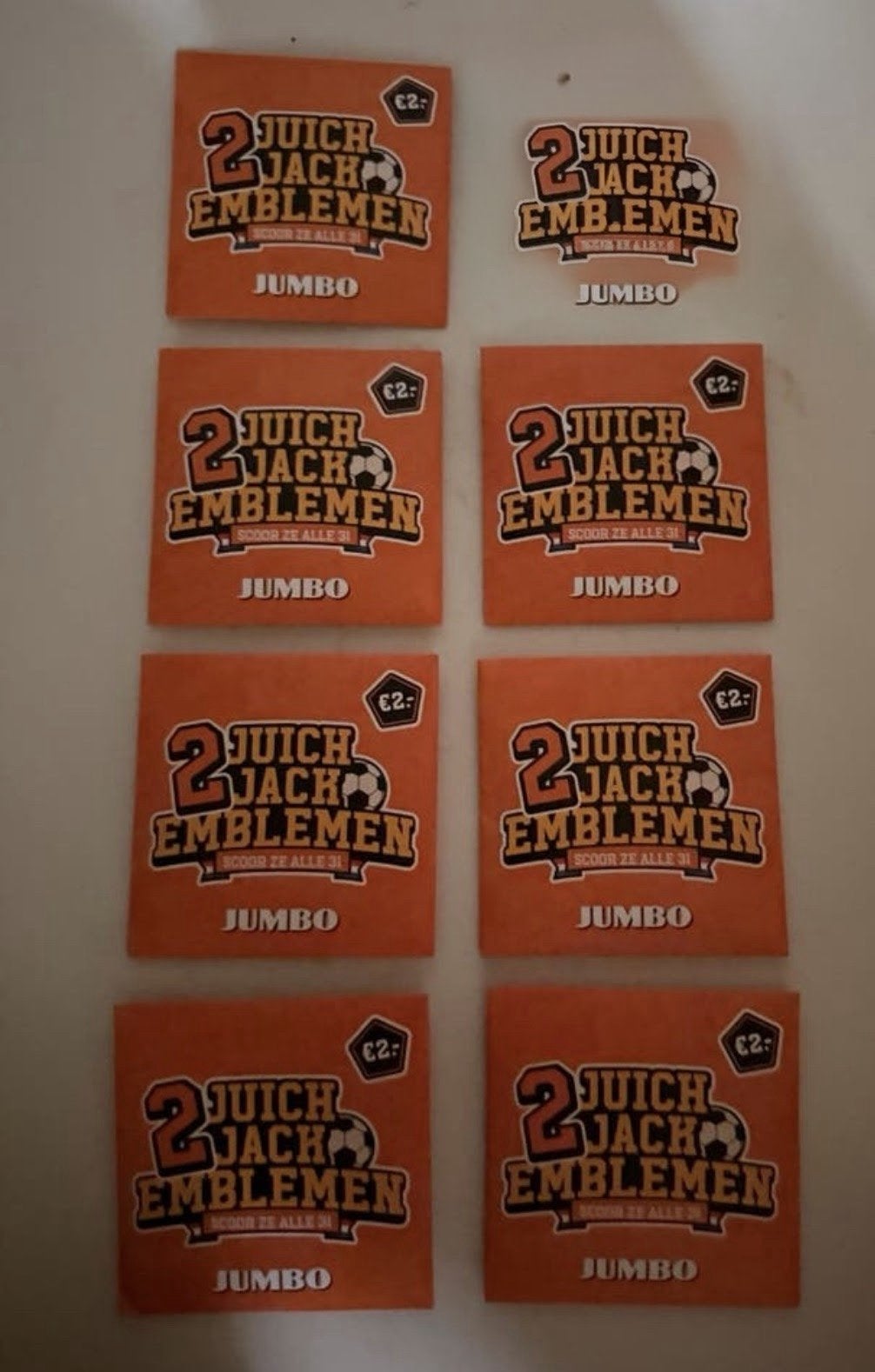 Jumbo Juich Jack Emblemen - Voetbalplaatjes, Verzamelen, Supermarktacties, Jumbo, Verzenden