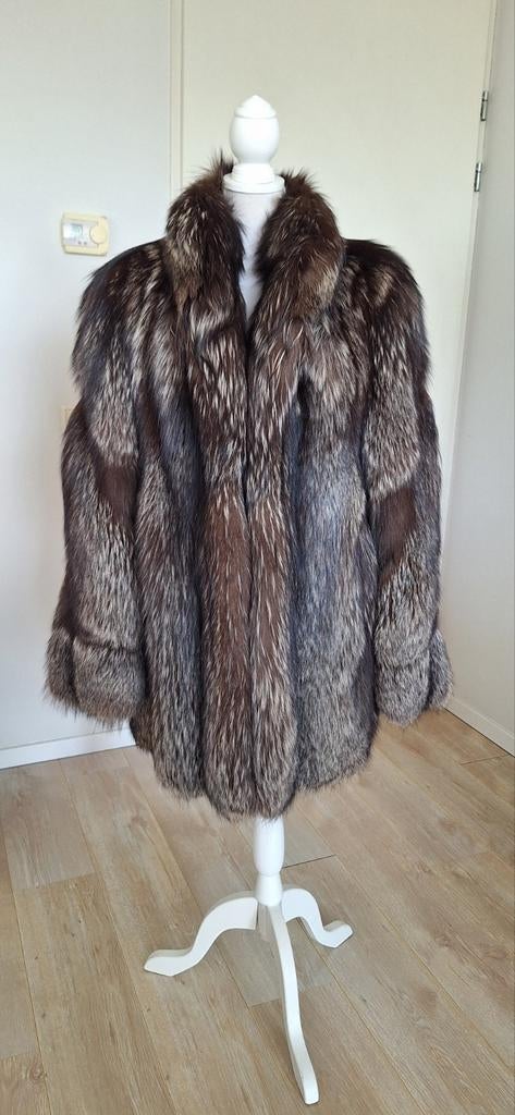 Bontjas zilvervos  maat XL, Ophalen of Verzenden, Zo goed als nieuw, Maat 46/48 (XL) of groter, Overige kleuren