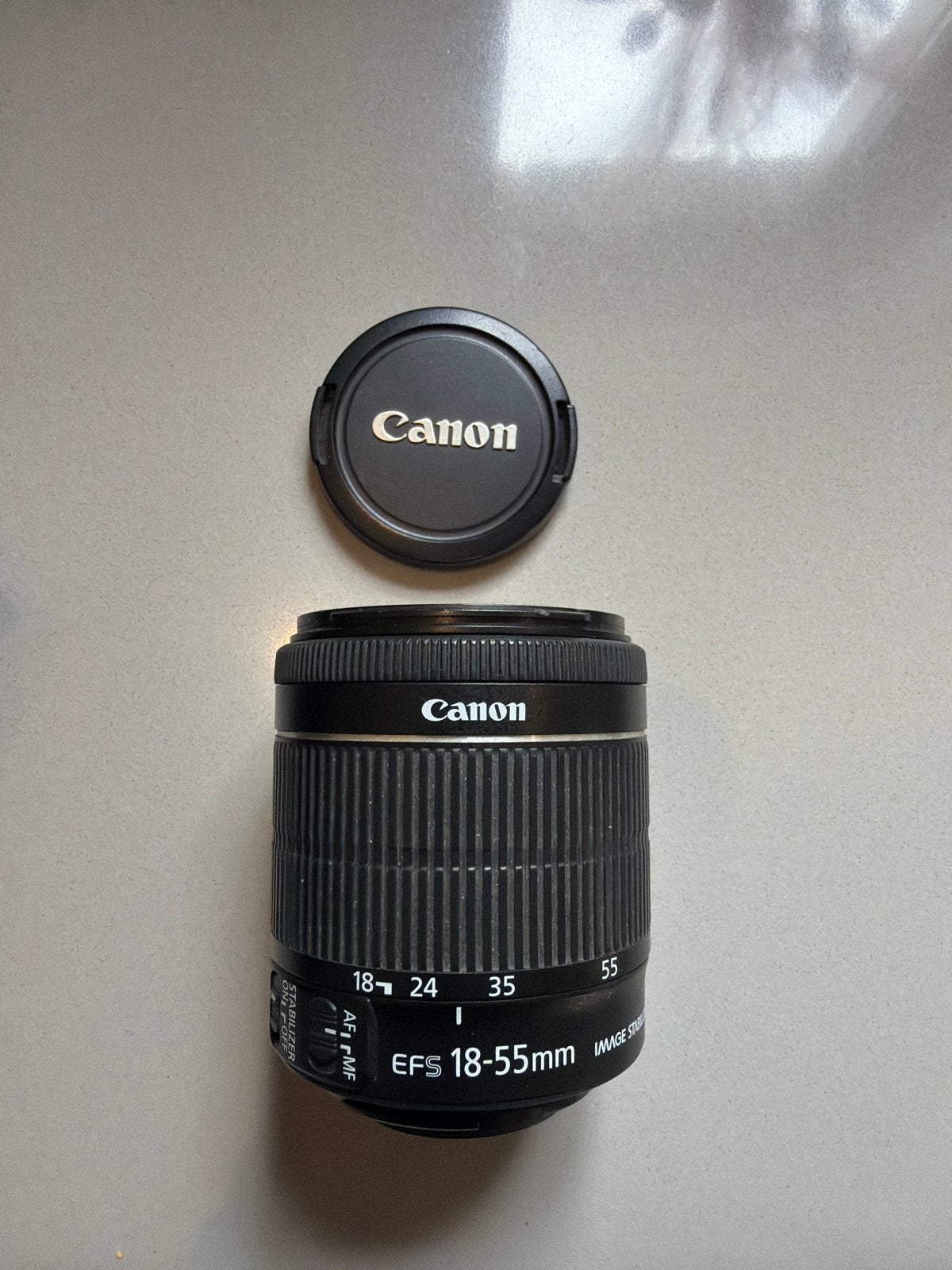 Canon EF-S 18-55mm f/3.5-5.6 IS STM Lens, Audio, Tv en Foto, Fotografie | Lenzen en Objectieven, Ophalen, Canon, Autofocus, Zo goed als nieuw