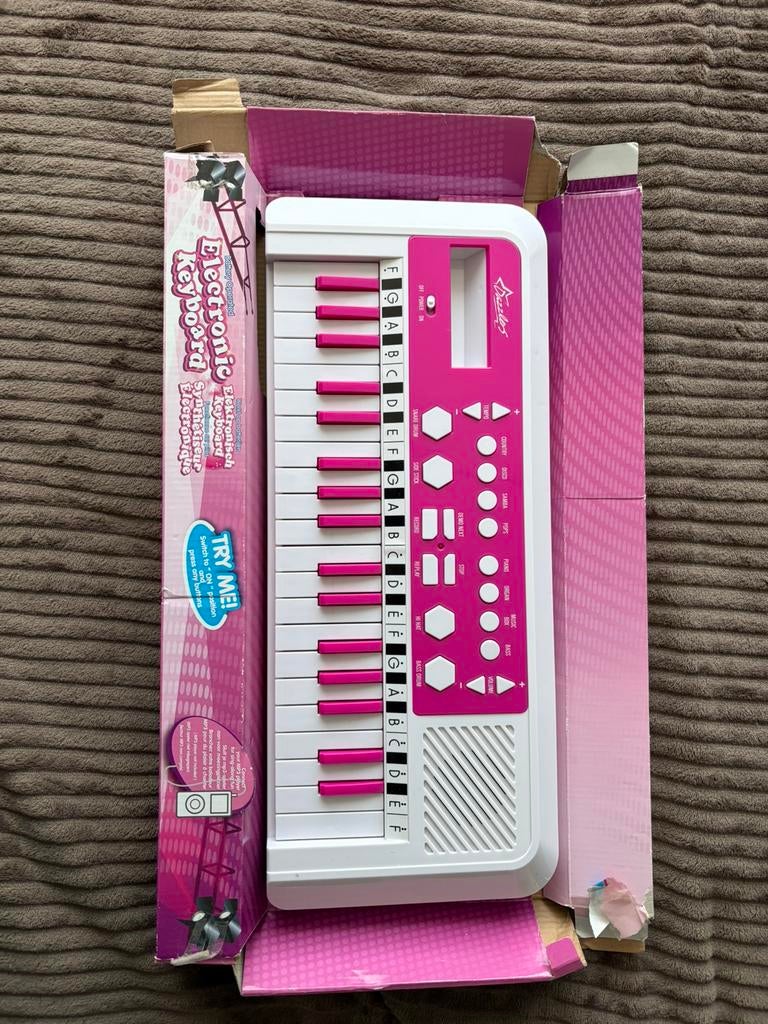 Kinder keyboard in roze met wit, Muziek en Instrumenten, Keyboards, Ophalen, Zo goed als nieuw, Overige aantallen, Overige merken
