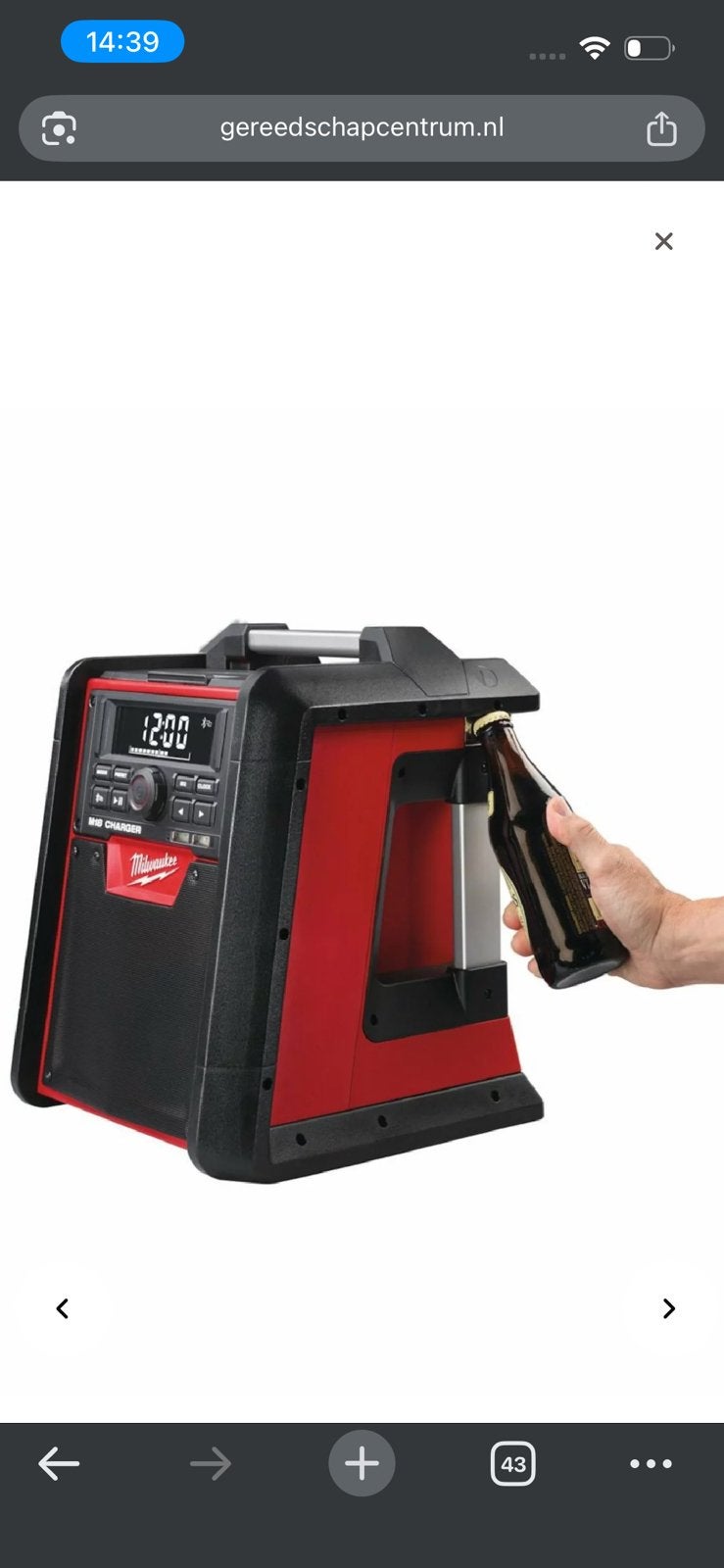 NIEUW IN DOOS. Milwaukee M18 Jobsite Radio/Lader M18 RC-0, Audio, Tv en Foto, Radio's, Ophalen of Verzenden, Nieuw, Bouwradio