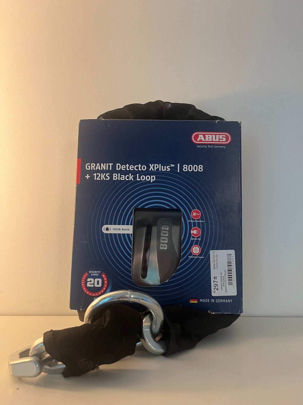 ABUS GRANIT Detecto XPlus 8008 + 12KS Black Loop slot, Ophalen of Verzenden, Nieuw