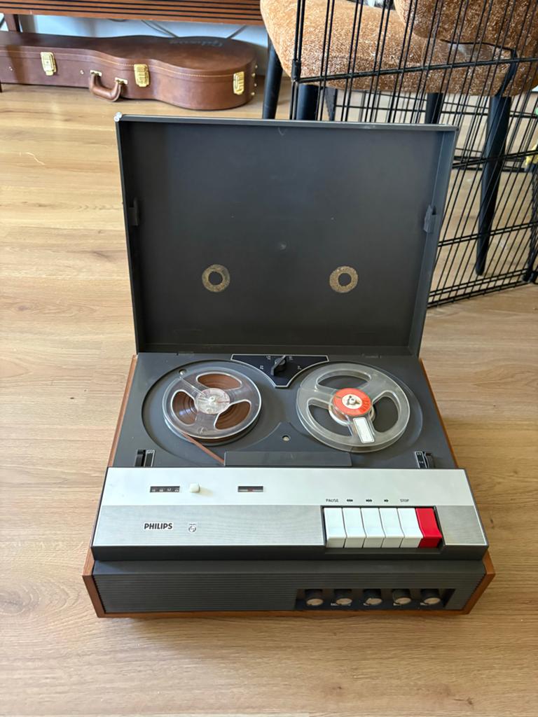 Philips EL3555 Bandrecorder - Vintage buizenmodel, Ophalen of Verzenden, Bandrecorder, Met banden