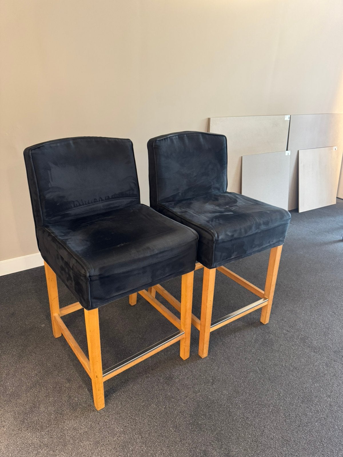 Velvet stoelen, Huis en Inrichting, Ophalen, Overige materialen, Twee, Zwart
