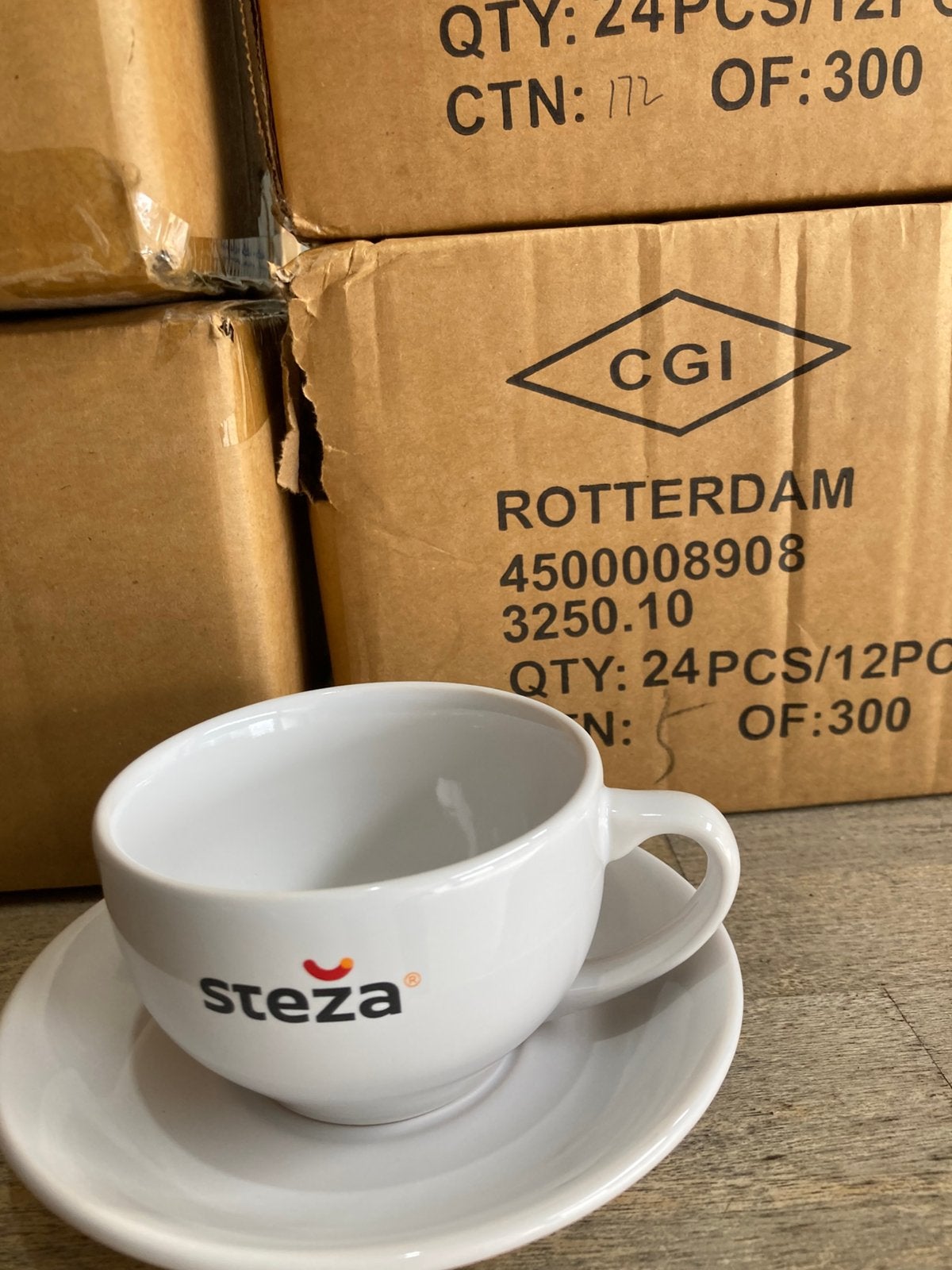 120 st., Koffiekopjes met schoteltjes. Bedrukt met Steza, Ophalen, Overige merken, Nieuw, Overige stijlen