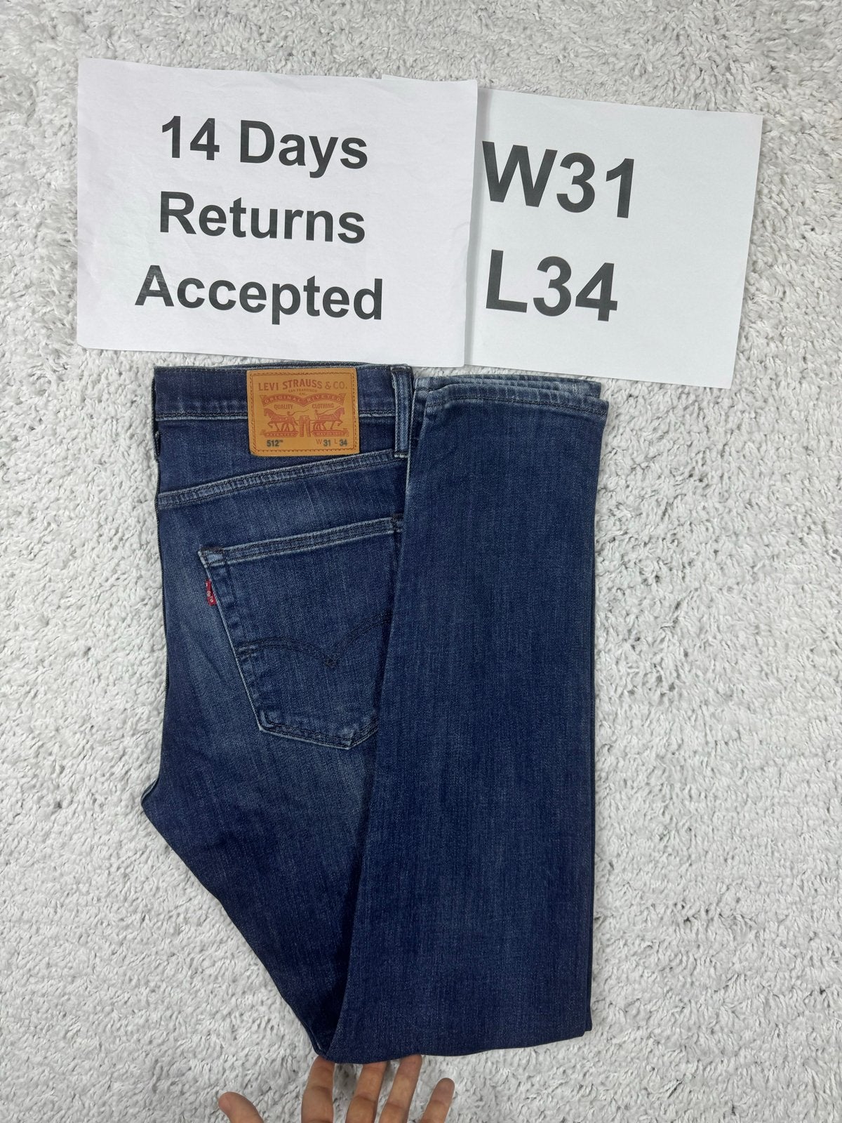 Levi's 512 Slim Taper Fit Jeans - W31 L34 - Blauw 3091, G, G, Blauw, W32 (confectie 46) of kleiner