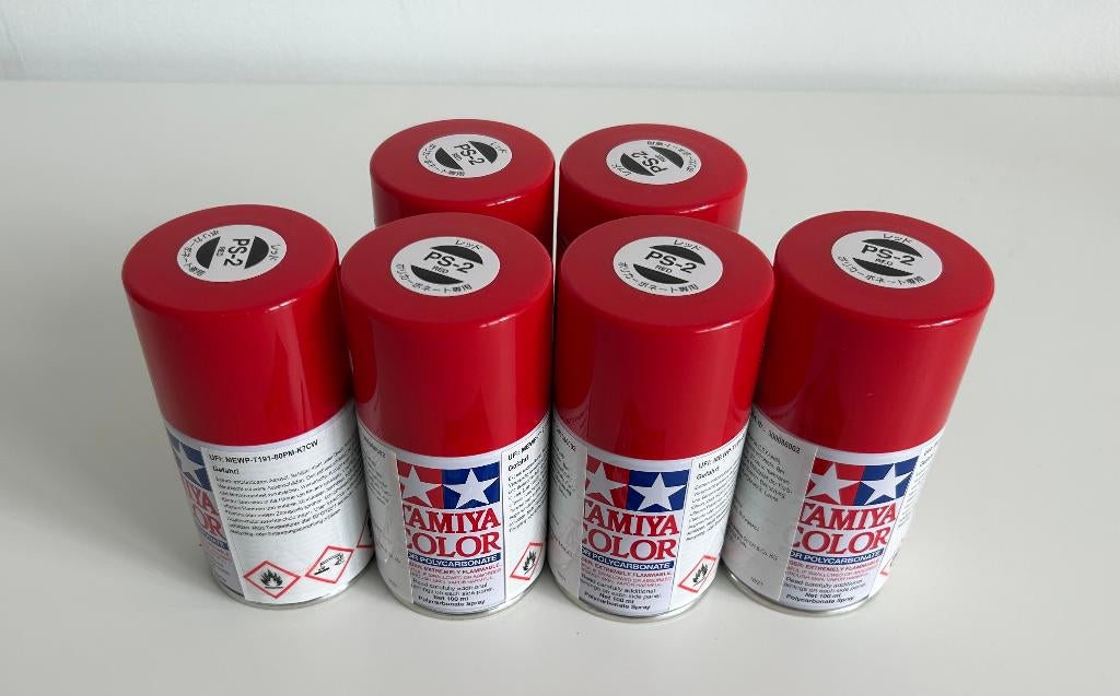 Tamiya PS-2 red spray rc modelbouw, Ophalen of Verzenden, Nieuw, Overige schalen, Onderdeel
