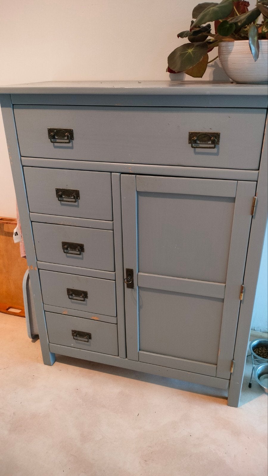 Dressoir / Meidenkast / Commode - Grijsblauw, Huis en Inrichting, Kasten | Dressoirs, Gebruikt, 50 tot 100 cm, 25 tot 50 cm, Met lade(s)
