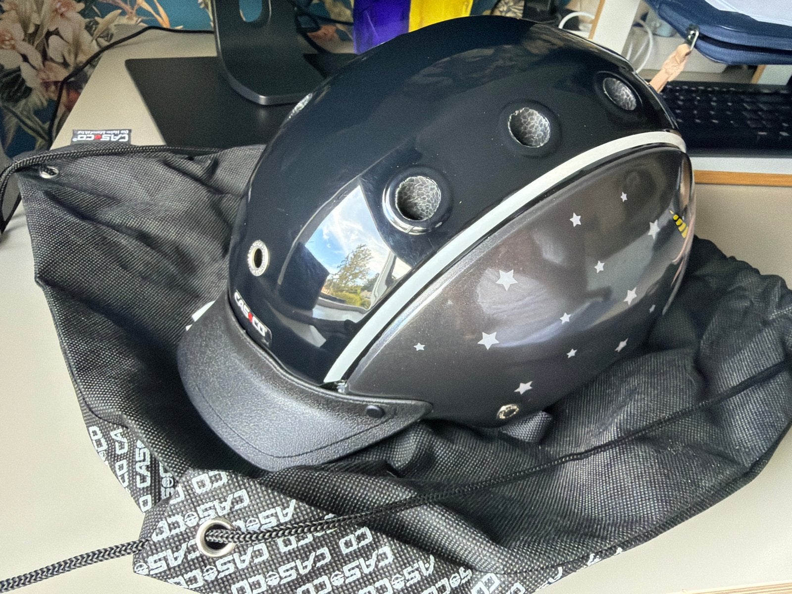 Casco paardrijcap met eenhoorn en sterren, maat S (52-56cm), Dieren en Toebehoren, Ophalen, Zo goed als nieuw, Rijhelm/cap