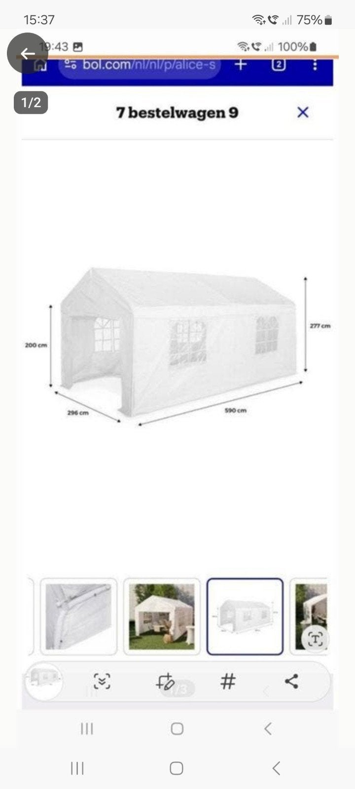Partytent, Tuin en Terras, Ophalen of Verzenden, 5 tot 8 meter
