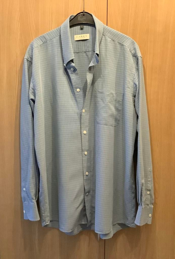 Overhemd.   mt.   XL.      Canda., Verzenden, Zo goed als nieuw, Blauw, Halswijdte 43/44 (XL)
