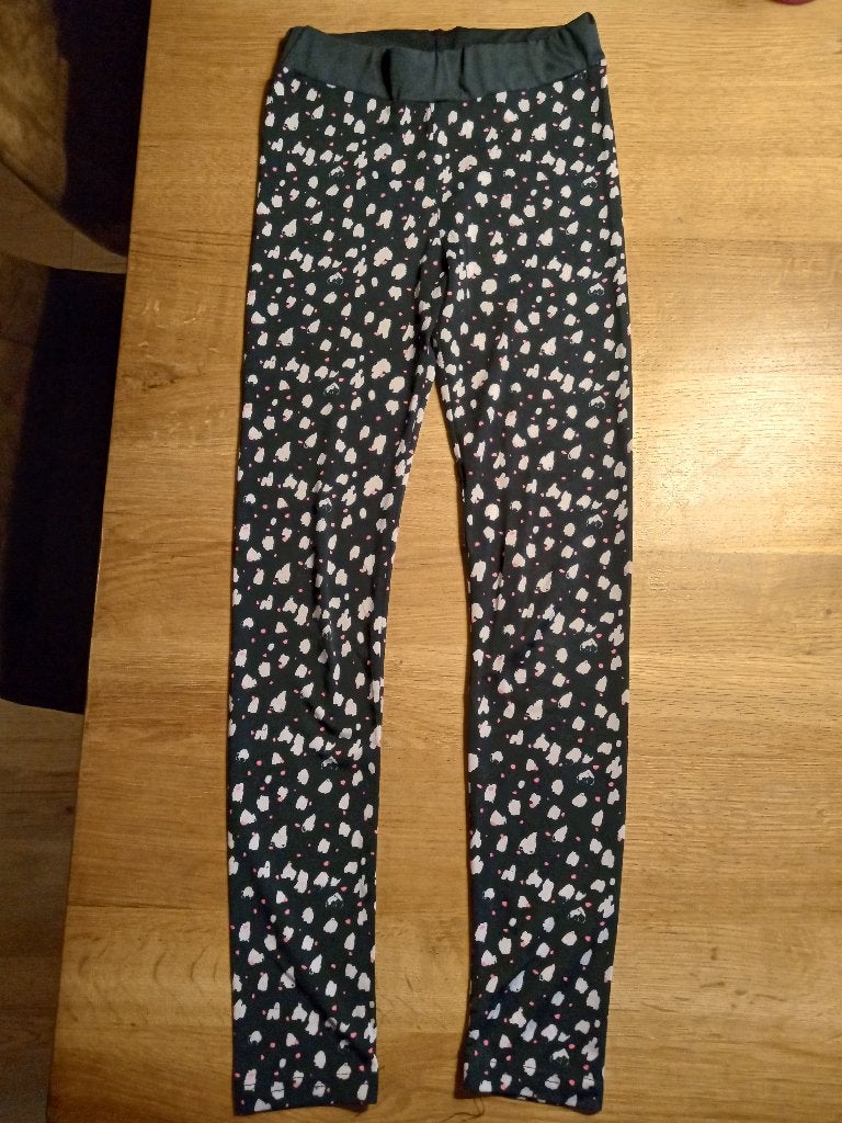 Sportlegging donkerblauw met printjes maat 134/140, Ophalen of Verzenden, Gebruikt, Meisje, Broek