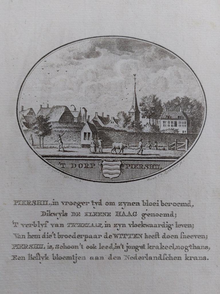26 / Pershil - Hoeksche Waard Gravure 18e eeuw van Ollefen, Ophalen of Verzenden