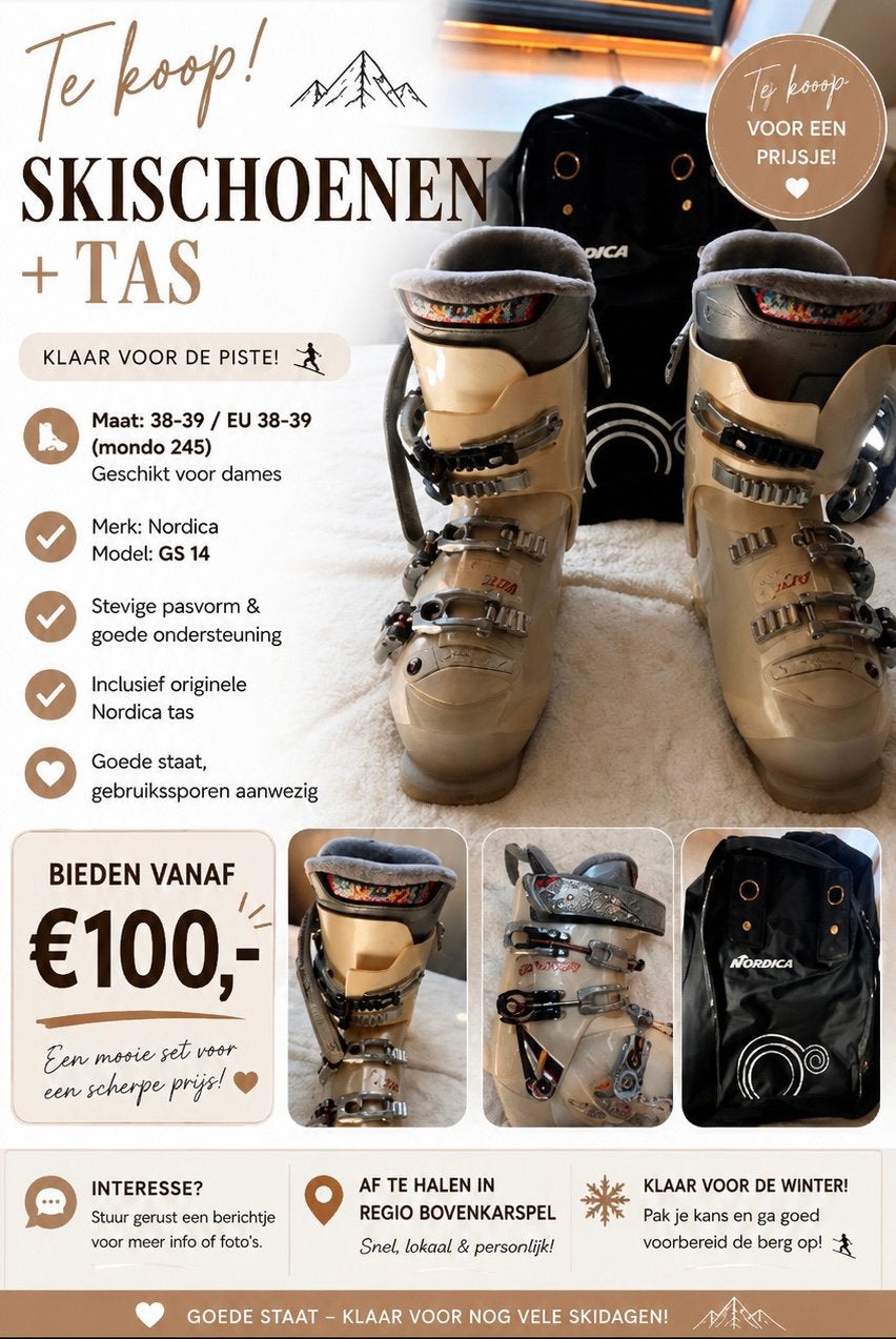 Nordica ski schoenen dames, 160 tot 180 cm, Gebruikt, Schoenen, Ophalen of Verzenden