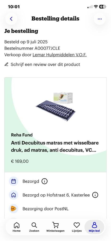 drukmatras anti-decubitis, Ophalen, Eenpersoons, 190 cm of minder, Zo goed als nieuw