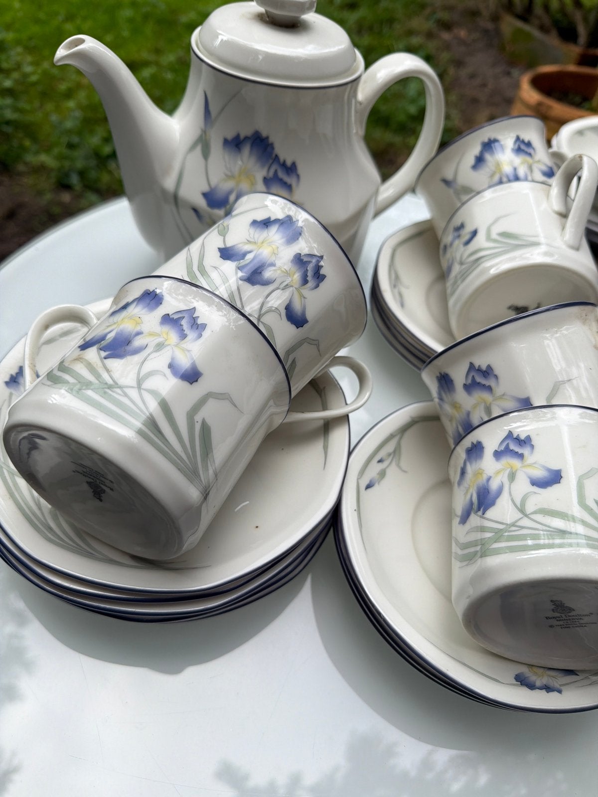 Royal Doulton Minerva Servies - Iris Bloemen, Ophalen, Klassiek, Zo goed als nieuw, Porselein