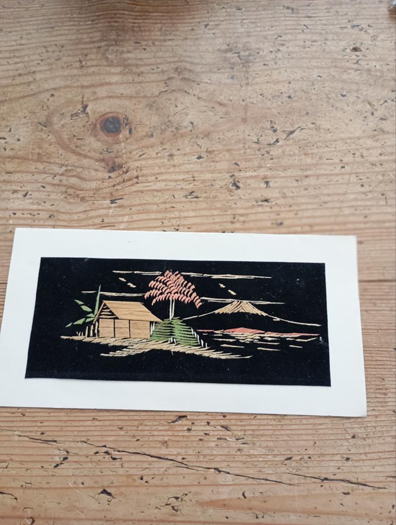 Vintage Bamboe Kunst Aziatisch, Ophalen of Verzenden