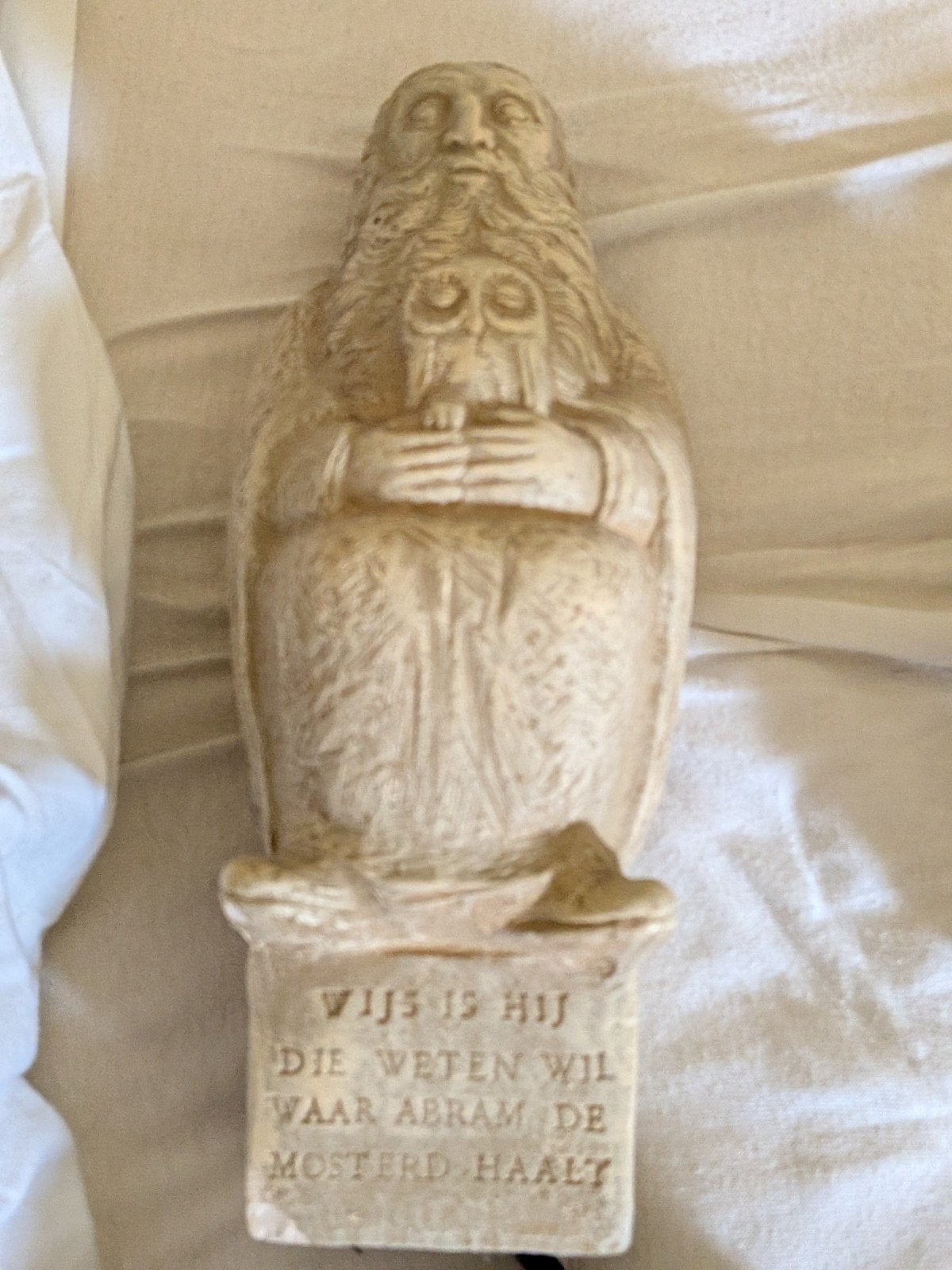 Vintage beeldje 'Wijs is hij' - Abraham de Mosterd Haalt, Verzenden