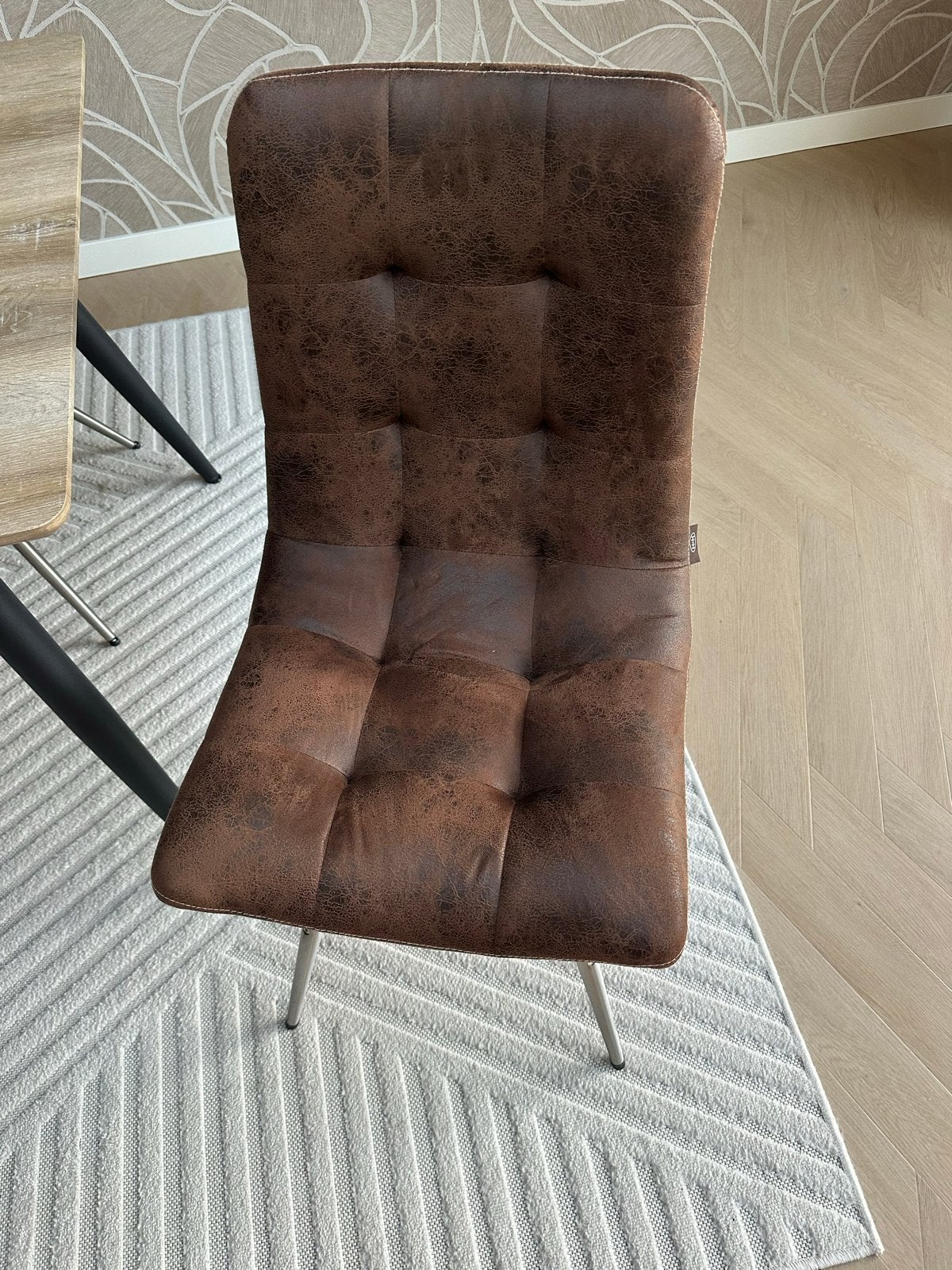 2 Henders & Hazel eetkamerstoelen – bruin – leerlook, Gebruikt, Twee, Bruin, Ophalen of Verzenden