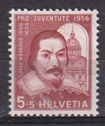 Zwitserland 1956 Pro Juventute Carlo Maderno Architekt plakk, Verzenden, Postfris, Overige thema's
