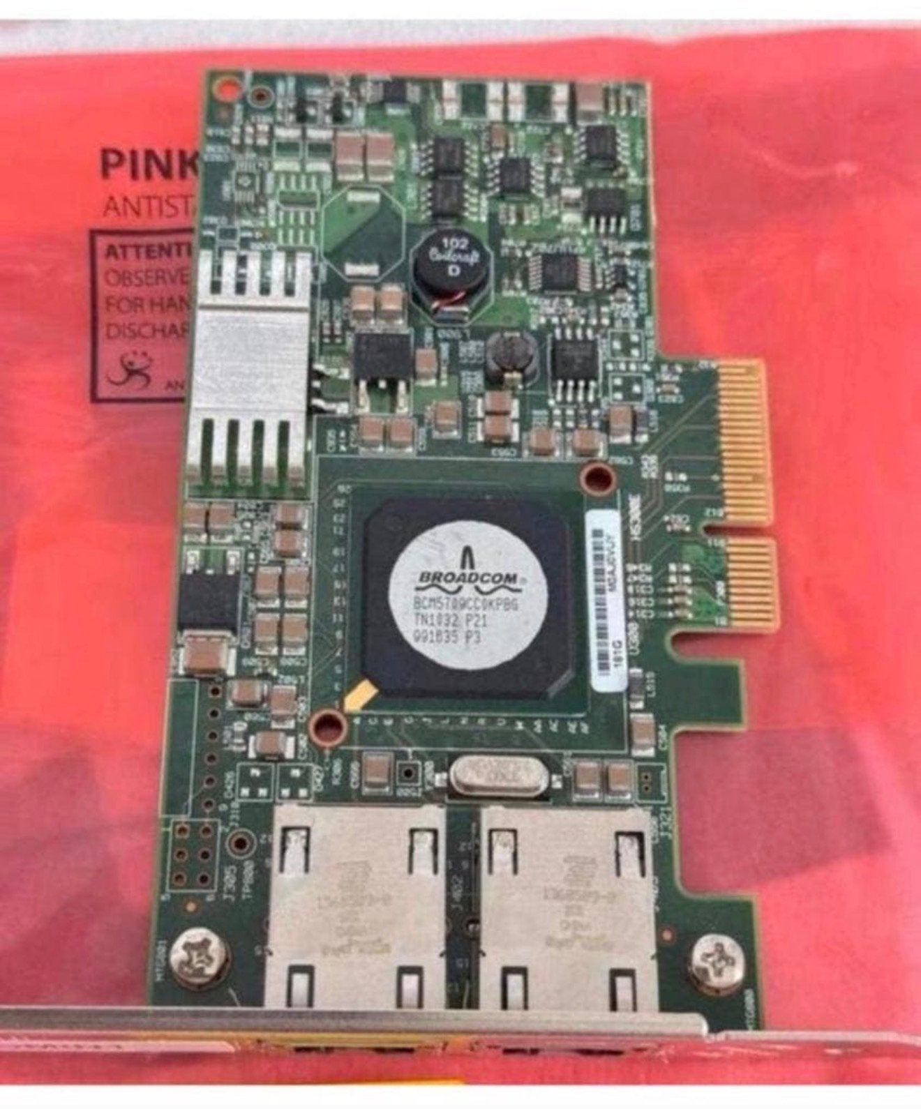 Dell 0F169G Broadcom Dual-Port Gigabit NIC PCIe Full Height, Computers en Software, Netwerkkaarten, M, Ophalen of Verzenden, Zo goed als nieuw