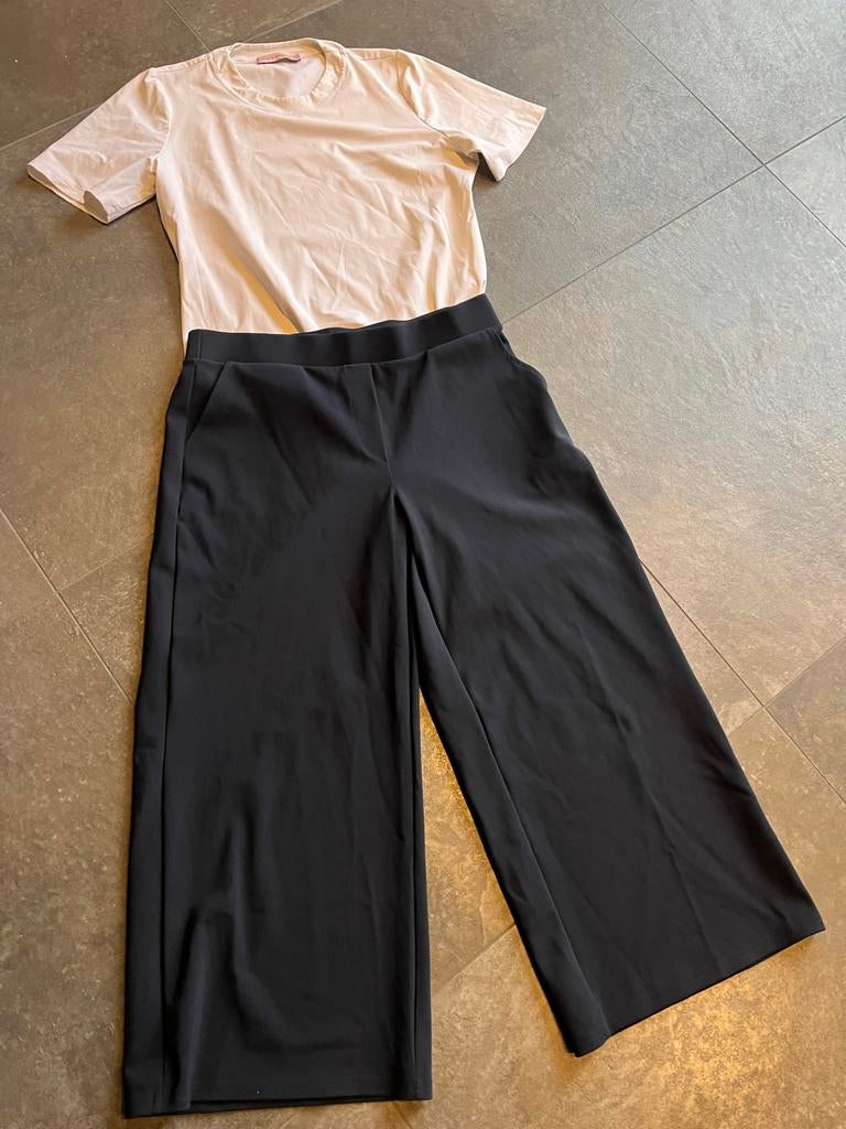 Studio Anneloes set: witte top en blauwe culotte - Maat L, Ophalen of Verzenden, Maat 42/44 (L)