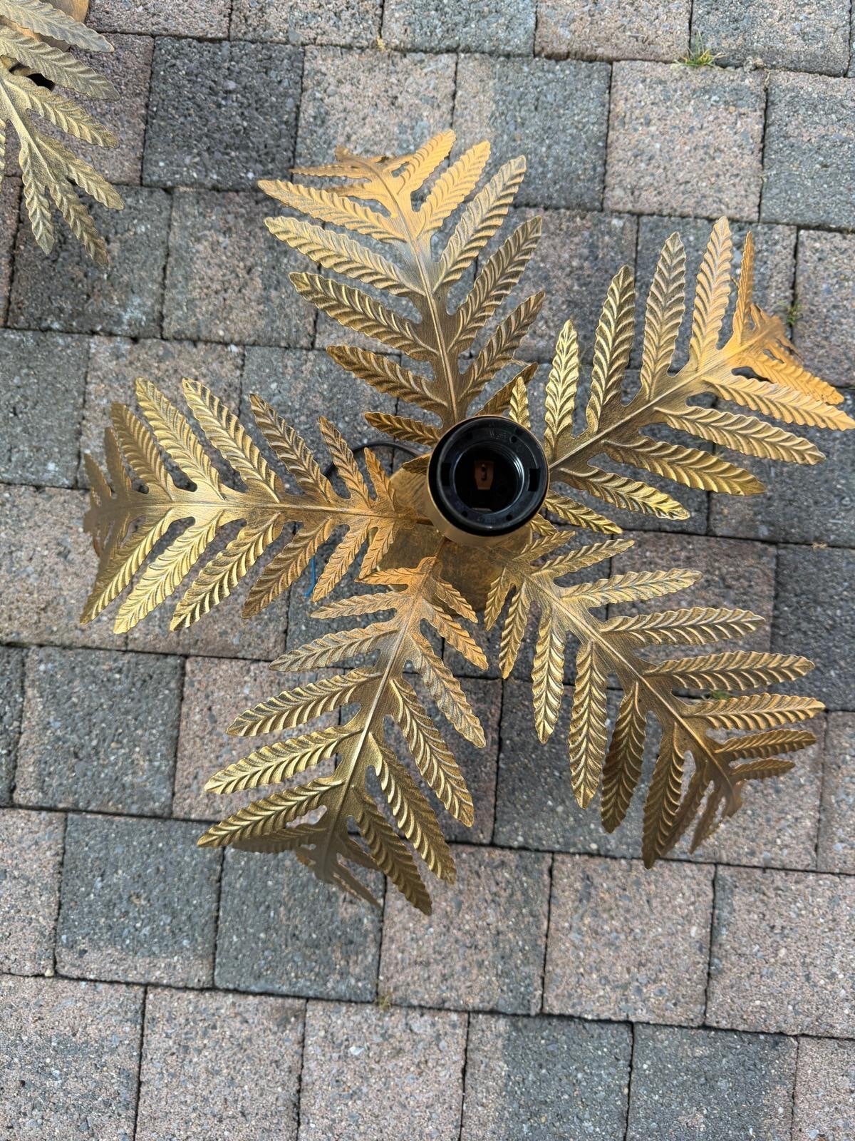Gouden Blad Design Plafondlampen (Set van 3), Ophalen, Gebruikt, 50 tot 100 cm, Minder dan 25 cm