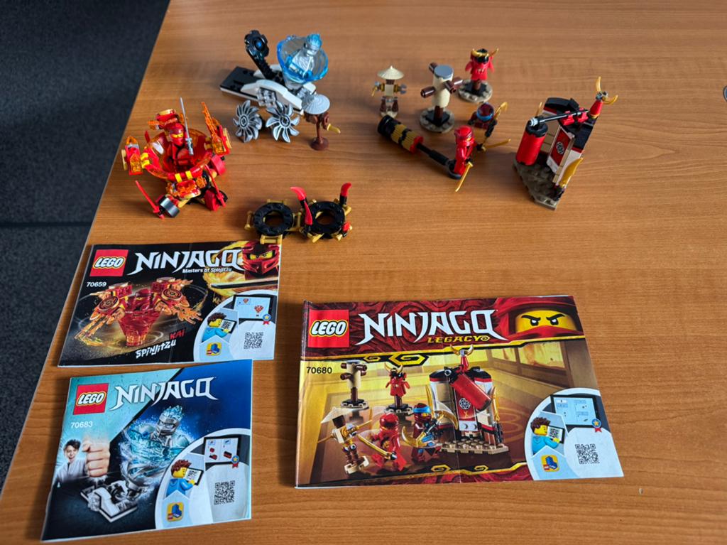 Lego Ninjago sets 70680, 70659, 70683 - Compleet met boekjes, Gebruikt, Lego, Ophalen of Verzenden, Compleet