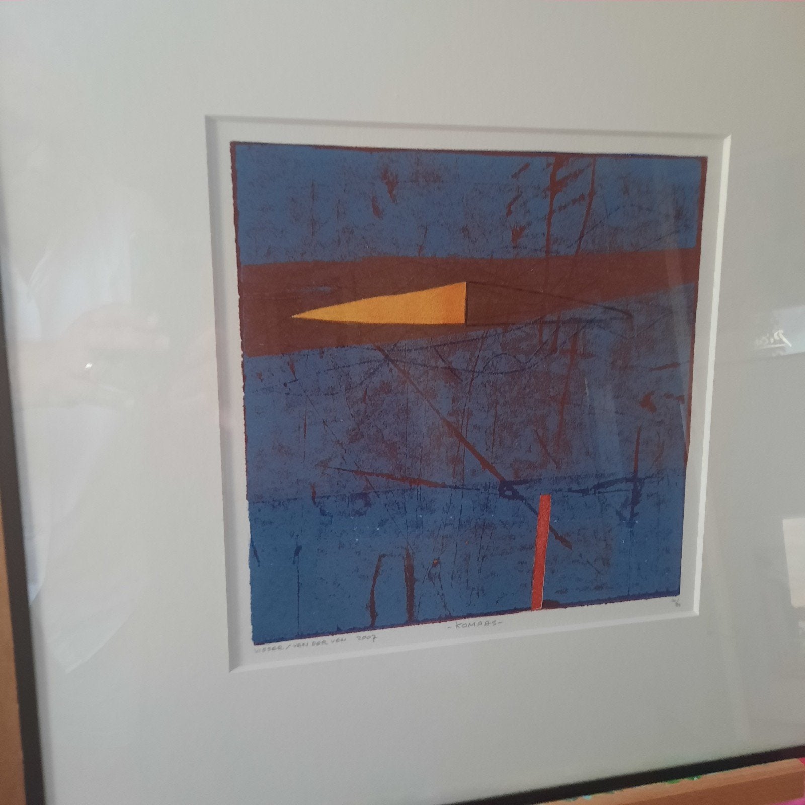 Visser van de Ven "de Ruimte Verkend" 2005, Antiek en Kunst, Abstract, Zeefdruk, Ophalen of Verzenden, Gelimiteerde oplage