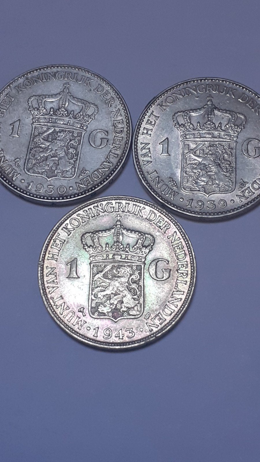 3 Zilveren Guldens Wilhelmina (1930, 1939, 1943), Verzenden, Koningin Wilhelmina, 1 gulden