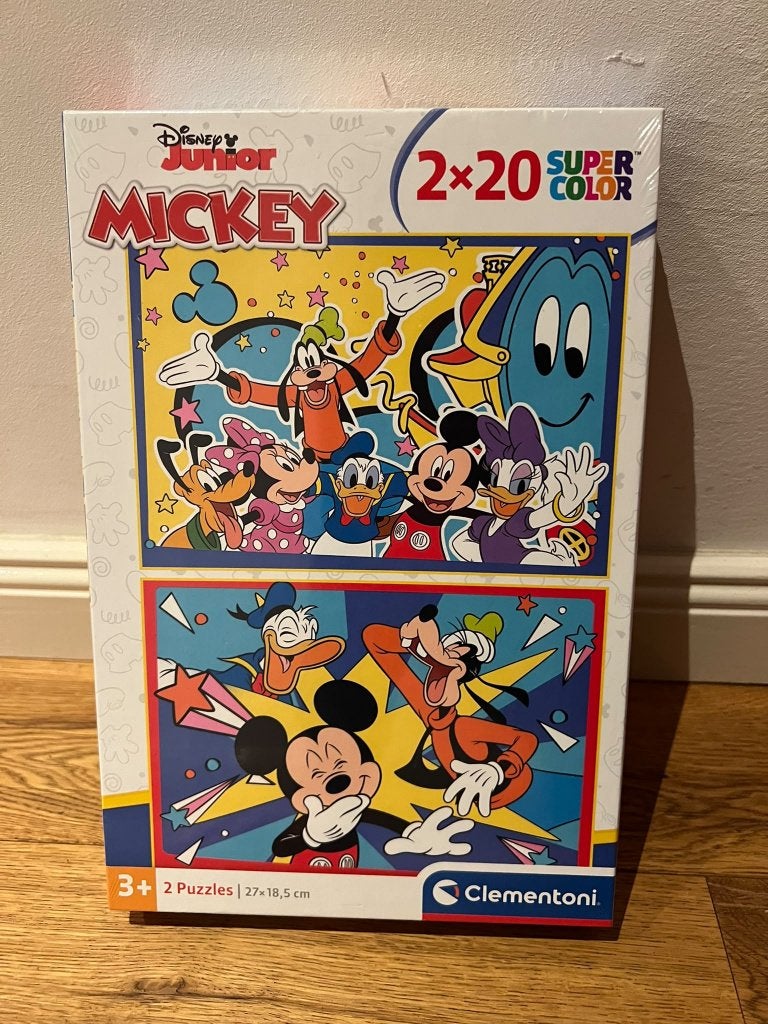 Disney Junior- Mickey Mouse puzzle Clementoni 2x20 stuks, Ophalen of Verzenden, Minder dan 500 stukjes, Zo goed als nieuw