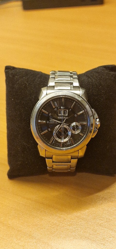 Seiko 7D56 Primeum Kinetic Perpetual, Sieraden, Tassen en Uiterlijk, Horloges | Heren, Gebruikt, Staal, Polshorloge, Ophalen of Verzenden