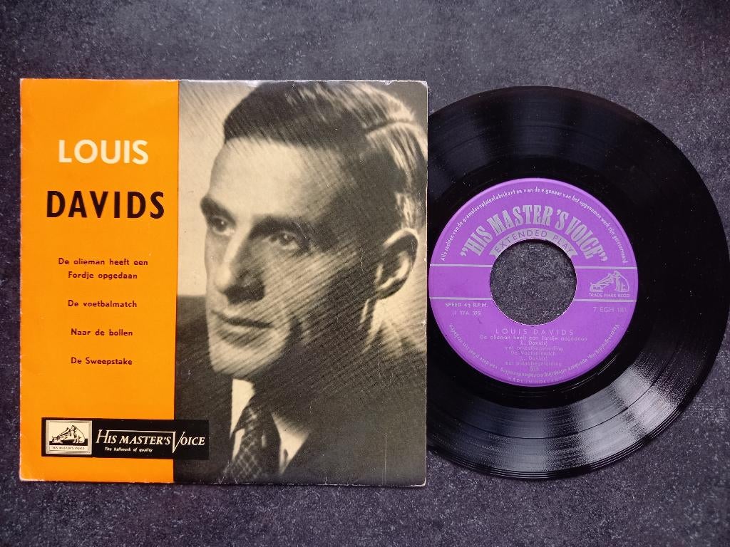 Louis Davids - De Olieman Heeft Een Fordje Opgedaan EP 1958, Gebruikt, 7 inch, Ophalen of Verzenden, EP
