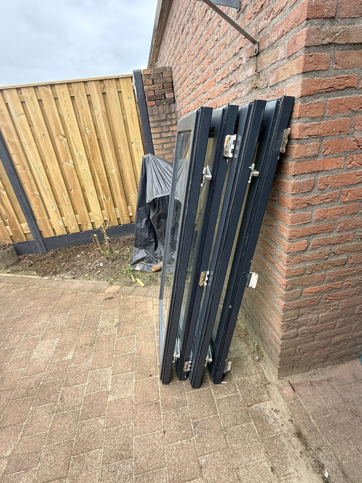 7 x losse houten ramen, Doe-het-zelf en Verbouw, Glas en Ramen, Ophalen of Verzenden, Gevelraam of Ruit, Dubbelglas