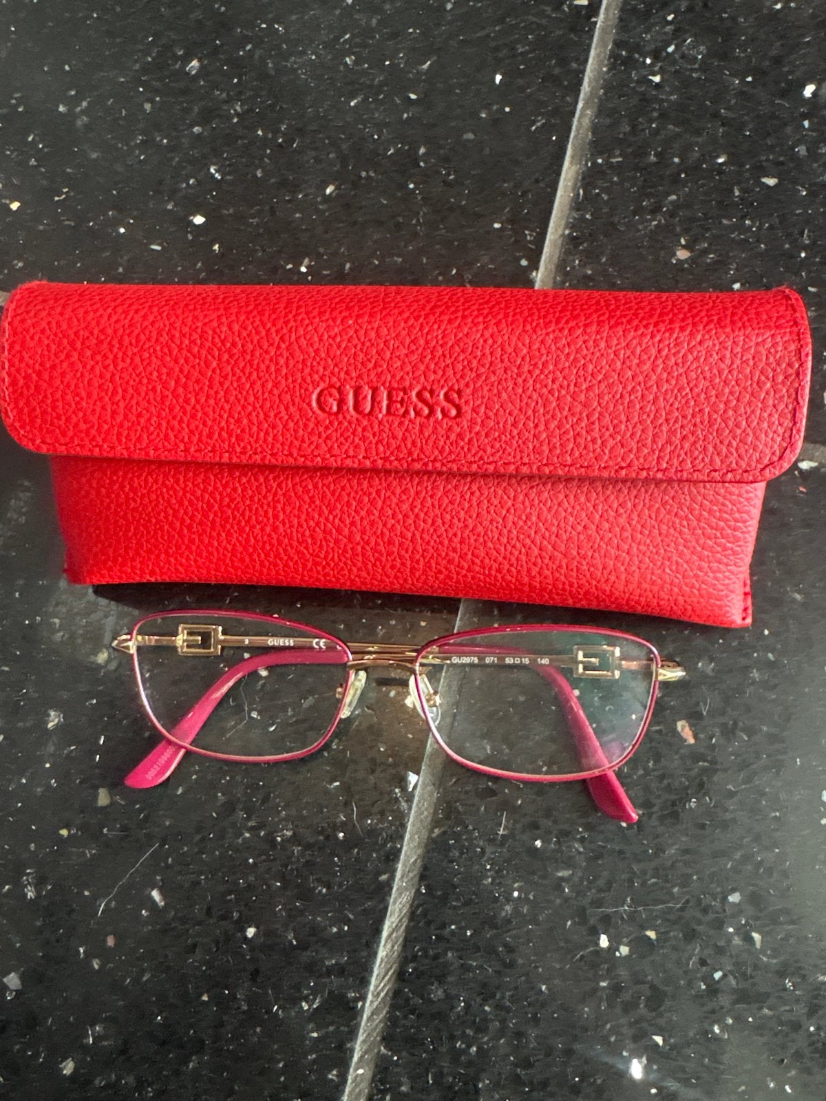 Guess leesbril roze met goudkleurige accenten, Overige merken, Gebruikt, Ophalen of Verzenden, Leesbril