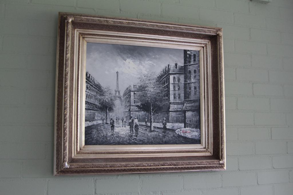 Schilderij Parijs Zwart Wit, Huis en Inrichting, Woonaccessoires | Schilderijen, Tekeningen en Foto's, Ophalen, Zo goed als nieuw