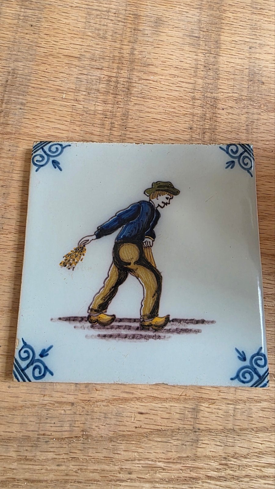 Tichelaar tegel delfts blauw antiek, Ophalen of Verzenden