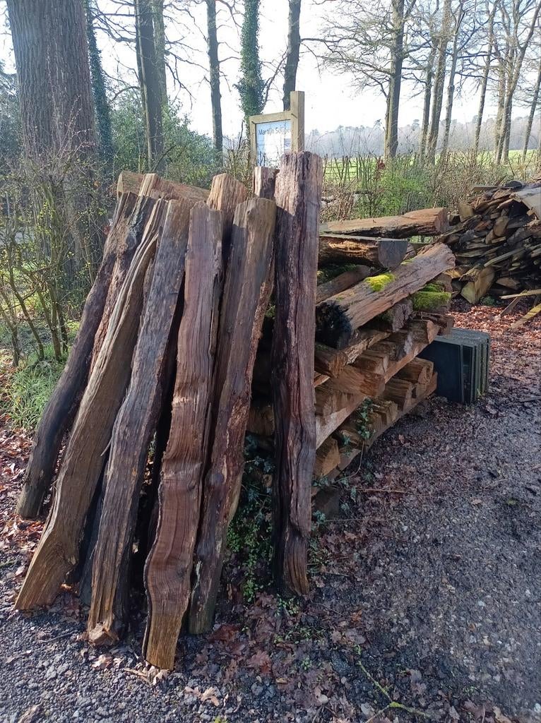 Eiken kloofpalen, Tuin en Terras, Palen, Balken en Planken, Ophalen of Verzenden, 250 cm of meer, Balken