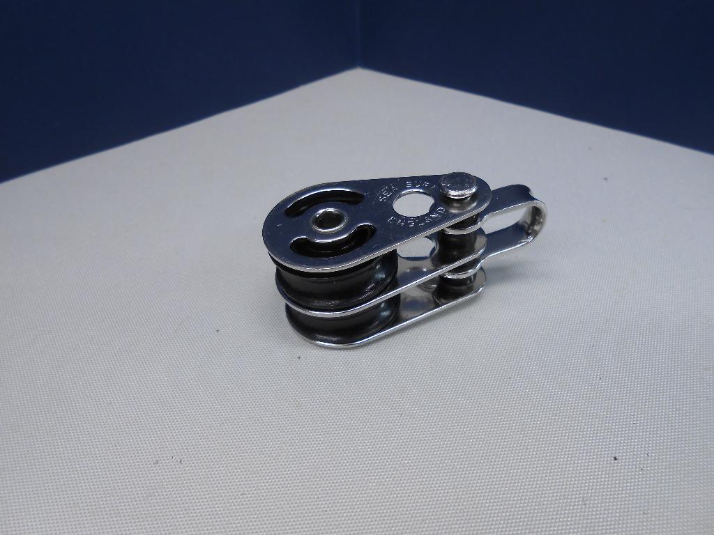 Mini Dubbelschijfs Blokje, Katrol, RVS, voor max. 8 mm lijn, Ophalen of Verzenden, Nieuw, Lijn of Blok