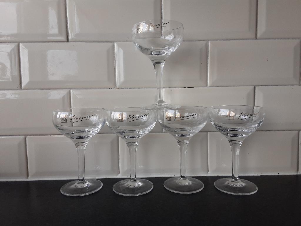 BOLS PREMIER GLAASJES 5 STUKS, Verzamelen, Glas en Borrelglaasjes, Ophalen of Verzenden, Zo goed als nieuw, Borrel- of Shotglas