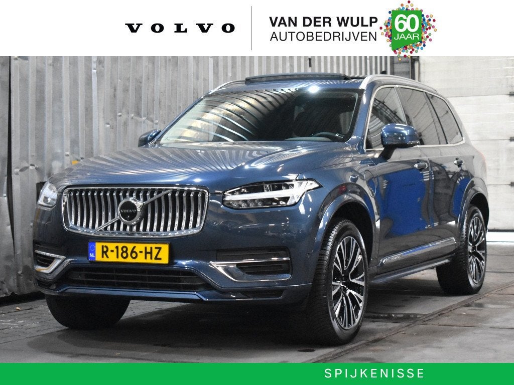 Volvo XC90 2.0 T8 AWD Ultimte Bright, Auto's, Gebruikt, 4 cilinders, Blauw, Hybride Elektrisch/Benzine