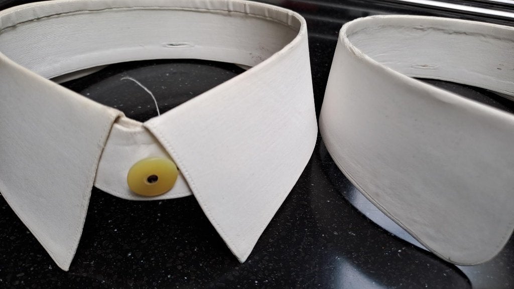 Prachtig oud brocante Frans boord | kraagje, Ophalen, Heren