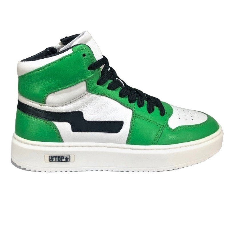 JOPPER maat 40 lerensneaker/rits groen/wit gratis verzenden, Elzenweg 19 Waalwijk, JOPPER BY HIP, Verzenden, Jongen of Meisje