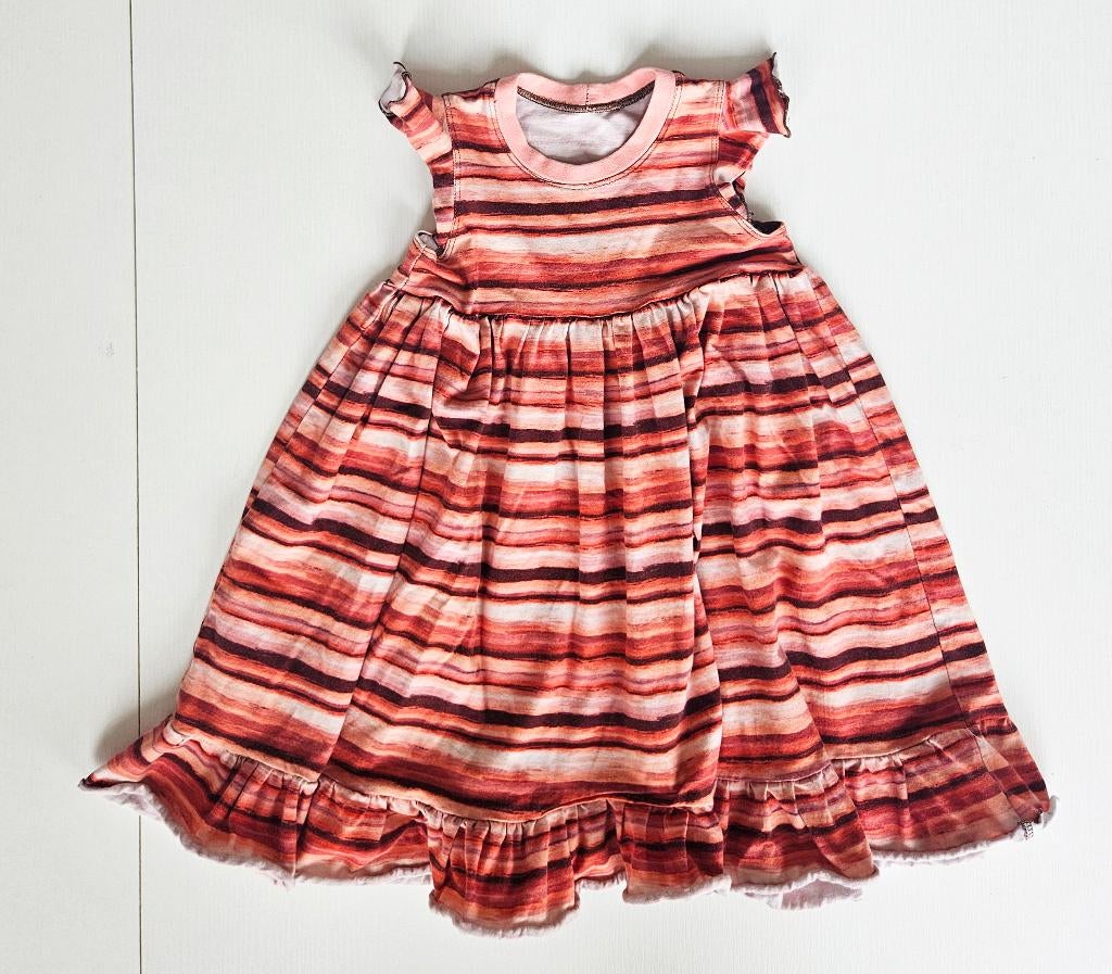 Jurk met ruffle, mt 92, Kinderen en Baby's, Kinderkleding | Maat 92, Meisje, Handgemaakt, Ophalen of Verzenden, Zo goed als nieuw